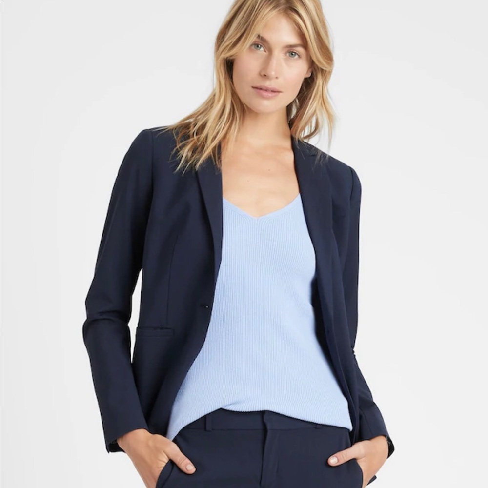 Banana Republic Long and Lean Navy Blazer